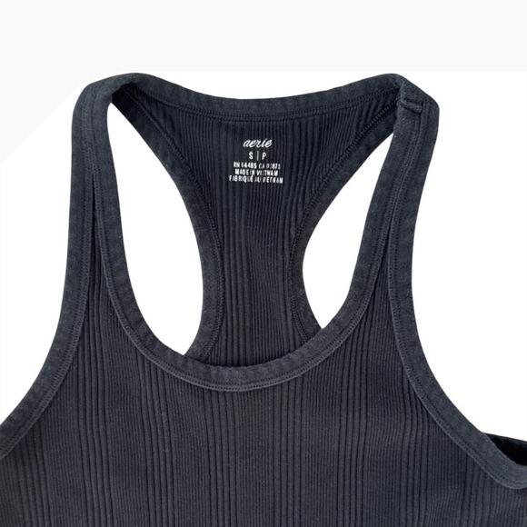 Aerie Black Ribbed Racerback Maxi Tank Dress Size‎ Small - Picture 3 of 3